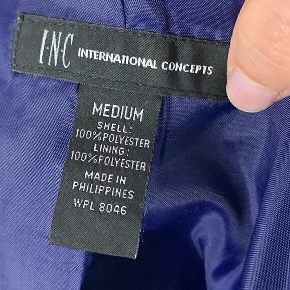 INC International concepts blazer size M blue shawl collar tuxedo career jacket - Picture 6 of 8